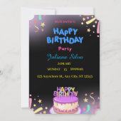 Einladung zur personalisierten Geburtstagspartei (Vorderseite)