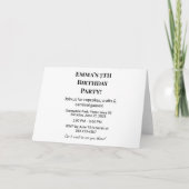 Einladung zur personalisierten Geburtstagspartei (Vorderseite)