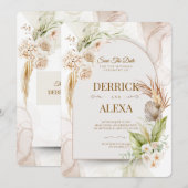 Einladung zur personalisierten Hochzeit | Rustikal (Vorne/Hinten)