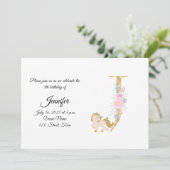 Einladung zur personalisierten Pony Girl Monogram- (Stehend Vorderseite)