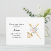 Einladung zur personalisierten Pony Girl Monogram- (Stehend Vorderseite)