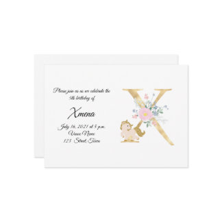 Einladung zur personalisierten Pony Girl Monogram-