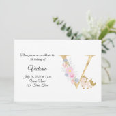 Einladung zur personalisierten Pony Girl Monogram- (Stehend Vorderseite)