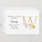 Einladung zur personalisierten Pony Girl Monogram- (Vorderseite)