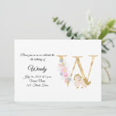 Einladung zur personalisierten Pony Girl Monogram- (Stehend Vorderseite)