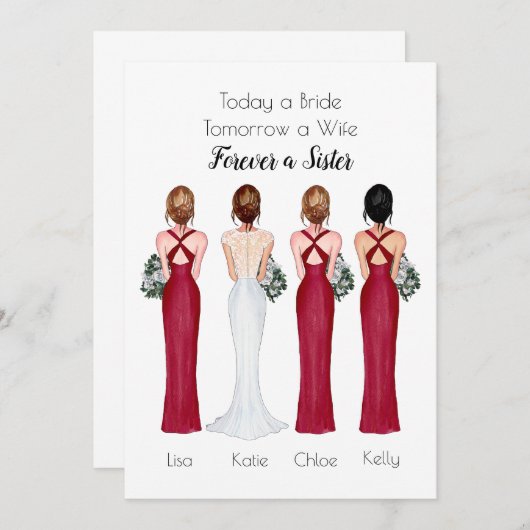 Einladung zur personalisierten Portraithochzeit (Vorne/Hinten)