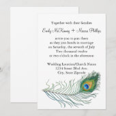 Einladung zur Pfauenhochzeit (Vorne/Hinten)