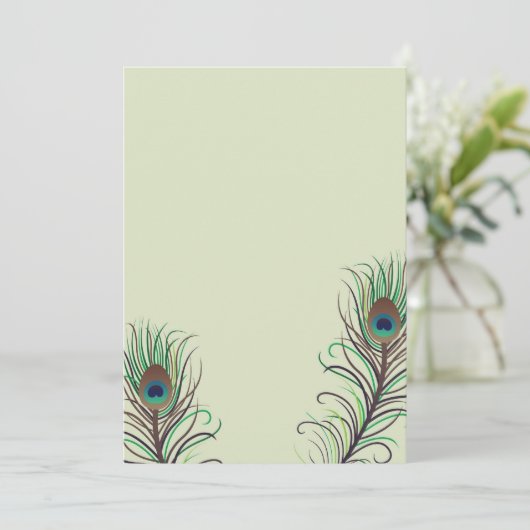 Einladung zur Pfauenhochzeit (Stehend Vorderseite)