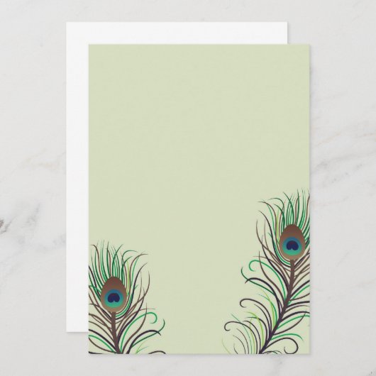 Einladung zur Pfauenhochzeit (Vorne/Hinten)