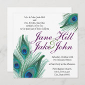 Einladung zur Pfauenhochzeit (Vorne/Hinten)