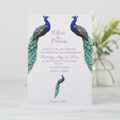 Einladung zur Pfauenhochzeit (Stehend Vorderseite)