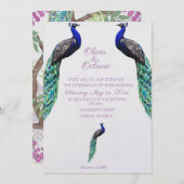 Einladung zur Pfauenhochzeit (Vorne/Hinten)