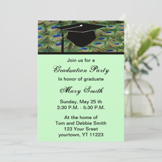 Einladung zur Pfauenschwerkraft Monogram (Stehend Vorderseite)