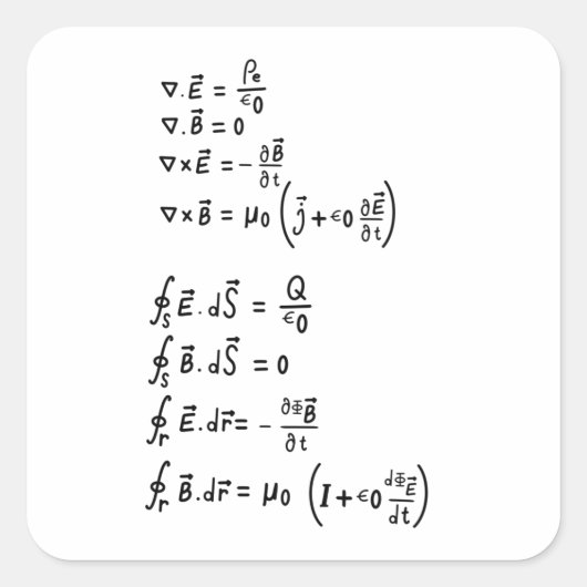Einladung zur Physikalischen Formel T - Shirt Quadratischer Aufkleber (Vorderseite)