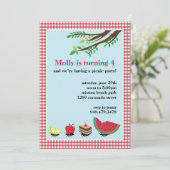 Einladung zur Picnic Birthday Party (Stehend Vorderseite)