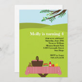 Einladung zur Picnic Birthday Party (Vorne/Hinten)