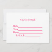 Einladung zur Pink Baby Dusche (Rückseite)