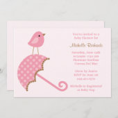 Einladung zur Pink Baby Dusche (Vorne/Hinten)
