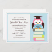 Einladung zur Pink/Blue-Owl-Graduierungspartei (Vorne/Hinten)