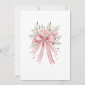Einladung zur Pink Bow Baby Dusche (Rückseite)