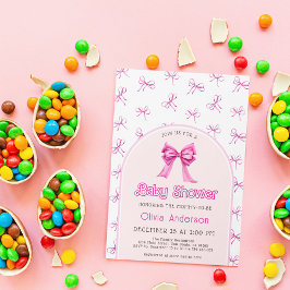 Einladung zur Pink Bow Baby Dusche