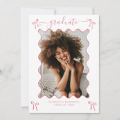 Einladung zur Pink Bow Graduation Party (Vorderseite)