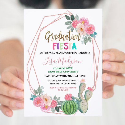 Einladung zur Pink Fiesta Graduation Party