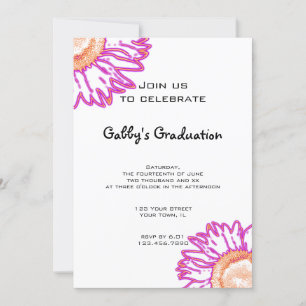 Einladung zur Pink Neon Blume Graduation Party