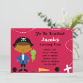 Einladung zur Pirate Birthday Party (Stehend Vorderseite)