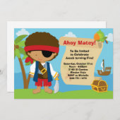 Einladung zur Pirate Birthday Party (Vorne/Hinten)