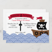 Einladung zur Piratengeburtstagsfeier (Vorne/Hinten)