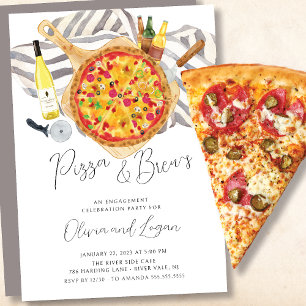 Einladung zur Pizza & Brew Engagement Party