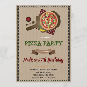 Einladung zur Pizzaparty zum Geburtstag