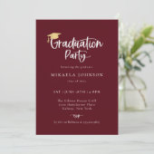 Einladung zur Playful Script Graduation Party Foto (Stehend Vorderseite)