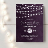 Einladung zur Plum String Lights Graduation Party