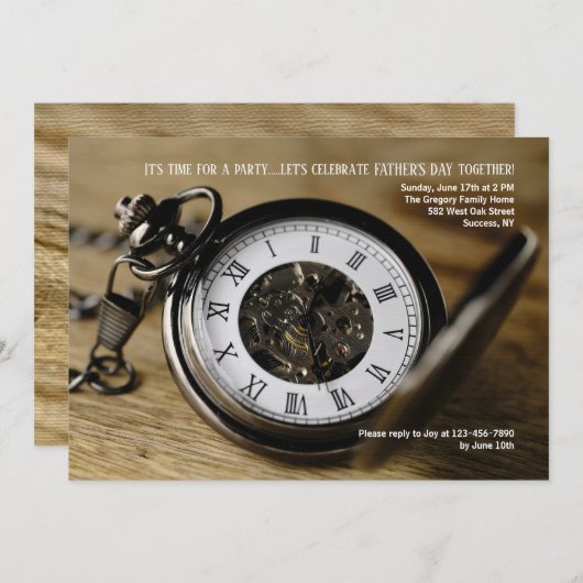 Einladung zur Pocket Watch (Vorne/Hinten)