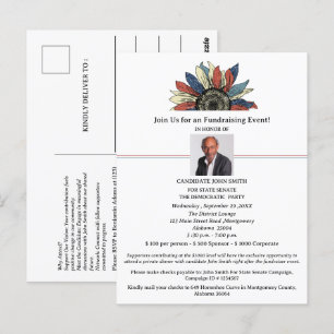 Einladung zur politischen Wahlkampagne-Fundraising Postkarte