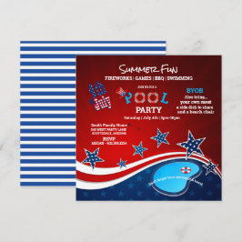 Einladung zur Poolparty am 4. Juli mit BBQ und Feu