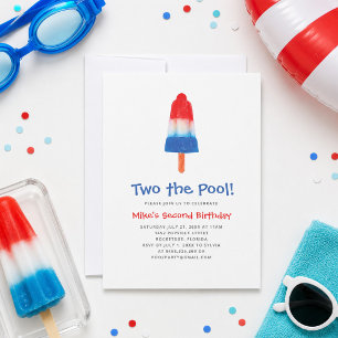 Einladung zur Poolparty zum 2. Geburtstag: Zwei zu