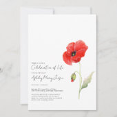 Einladung zur Poppy-Feier des Lebens (Vorderseite)