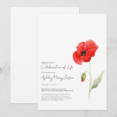 Einladung zur Poppy-Feier des Lebens (Vorne/Hinten)