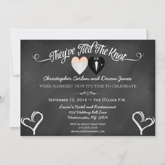 Einladung zur Post Wedding Trendy Chalkboard (Vorderseite)