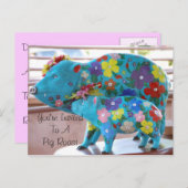 Einladung zur Postkarte für Schweinegrippe (Vorne/Hinten)