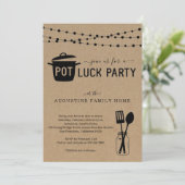 Einladung zur Potluck-Party (Stehend Vorderseite)