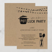 Einladung zur Potluck-Party (Vorne/Hinten)