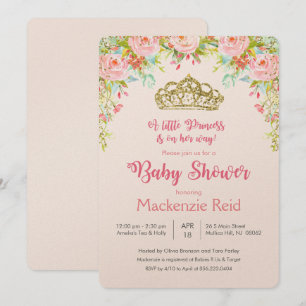Einladung zur Prinzessin-Blumen-Baby-Party