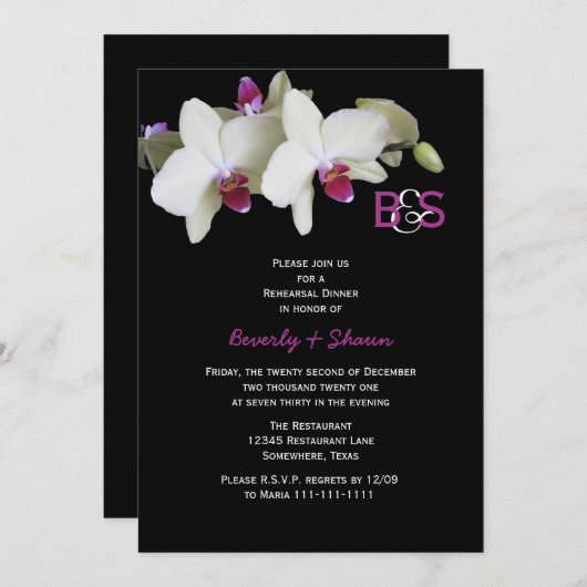 Einladung zur Probe, Orchideen und Monogramm (Vorne/Hinten)