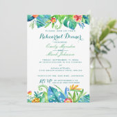 Einladung zur Probe Tropical Floral Wedding (Stehend Vorderseite)