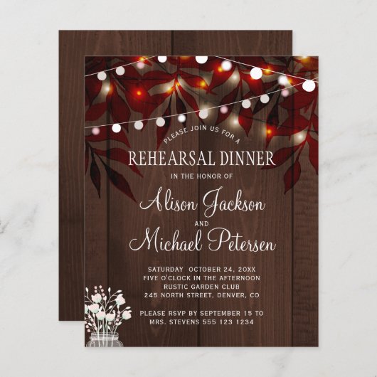 Einladung zur Probe zum rustikalen Herbst (Vorne/Hinten)