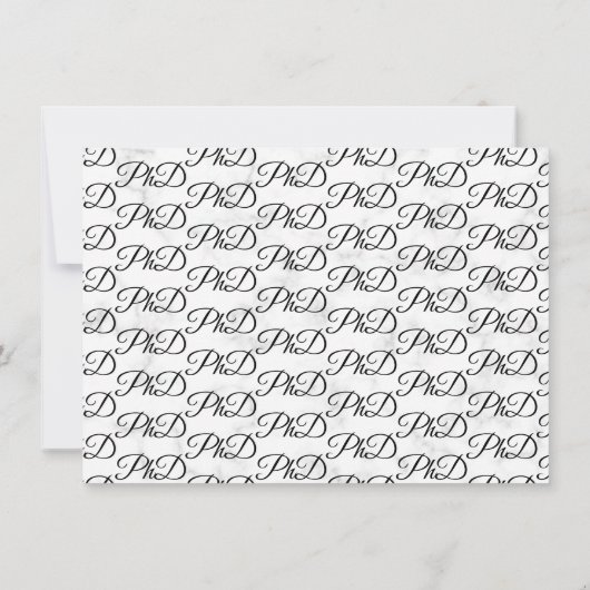 Einladung zur Promotion zum Abschluss in Marmor (Rückseite)